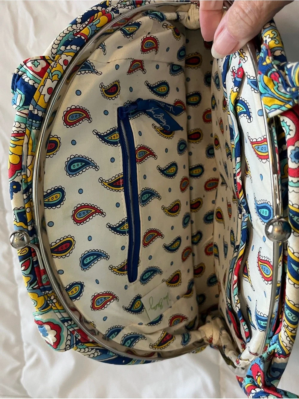 Vera Bradley Navy Multicolor Paisley Quilted Tote